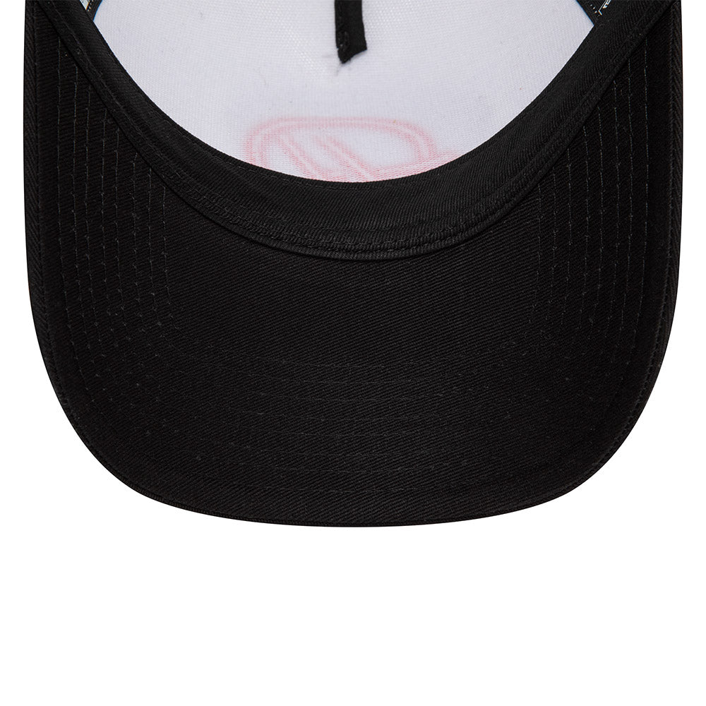 HAAS F1 Racing Hat - 2-Tone Black White 9Forty A-Frame Formula 1 Trucker Snapback Cap - New Era